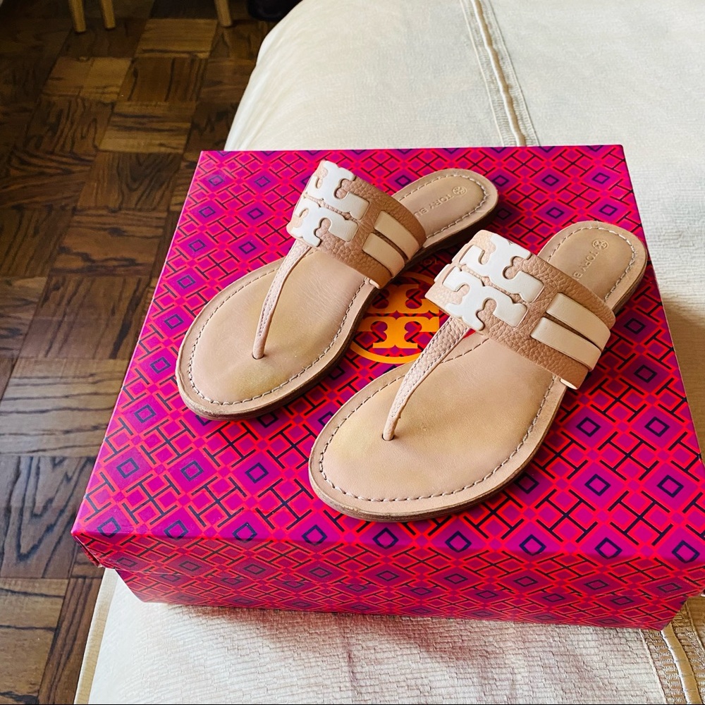 Tory Burch current season leather flip flop sandals